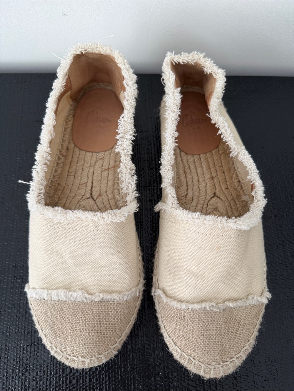 Castaner Cream Canvas Espadrille Slip‑Ons
